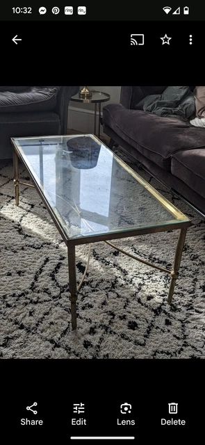 Mid-Century Brass and Glass Coffee Table