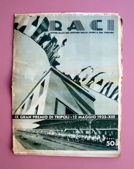 IX GP Tripoli RACI settimanale Motore Sport  Anno IX N 19 9 maggio 1935 Varzi