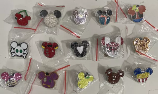 Disney Mickey Mouse HEAD Only Pins lot of 15