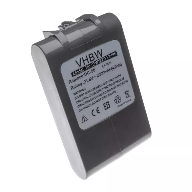 BATTERIE 2000mAh pour Dyson DC62 Animal Pro,DC72,V6 Flexi