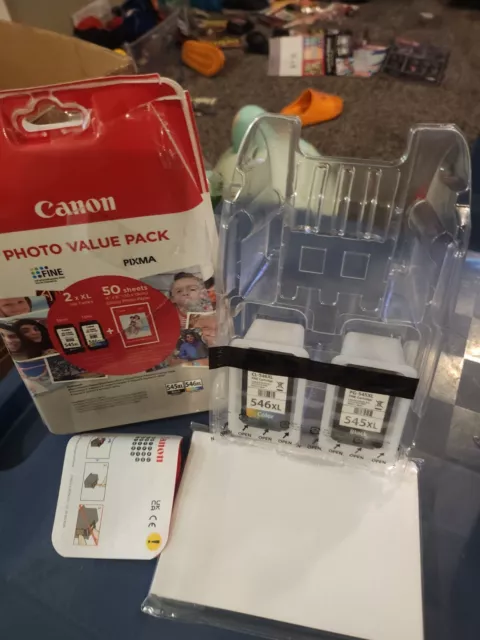 Canon CL-541XL & PG-545XL + Photo Paper Multicoloured Ink Cartridges Set