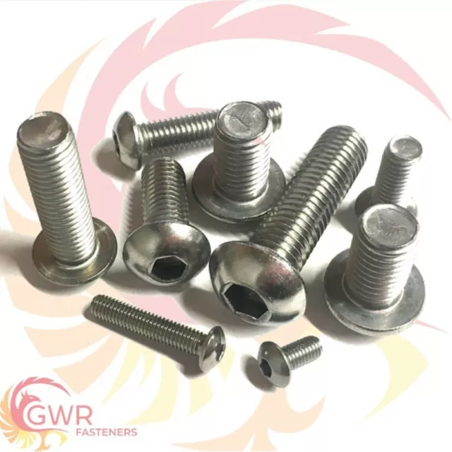 M3 M4 M5 M6 Socket Button Dome Head Screws - A2 Stainless Steel Hex Allen Bolts