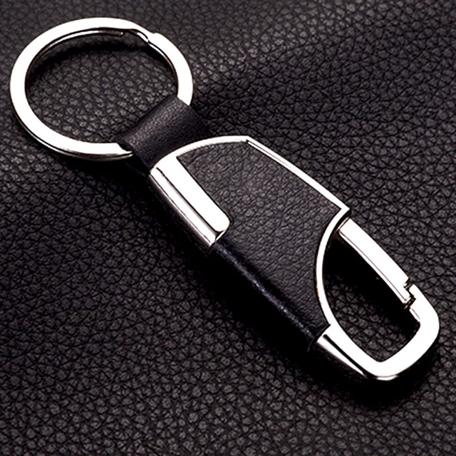 Mens Metal Leather Key Chain Ring Keyfob Car Keyring Keychain Holder  Universal