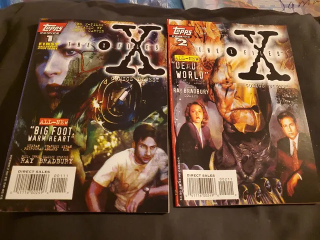 The X-Files # 1 & 2 Comics Digest Topps Comic Book Mini Issue Skully Carter RH25