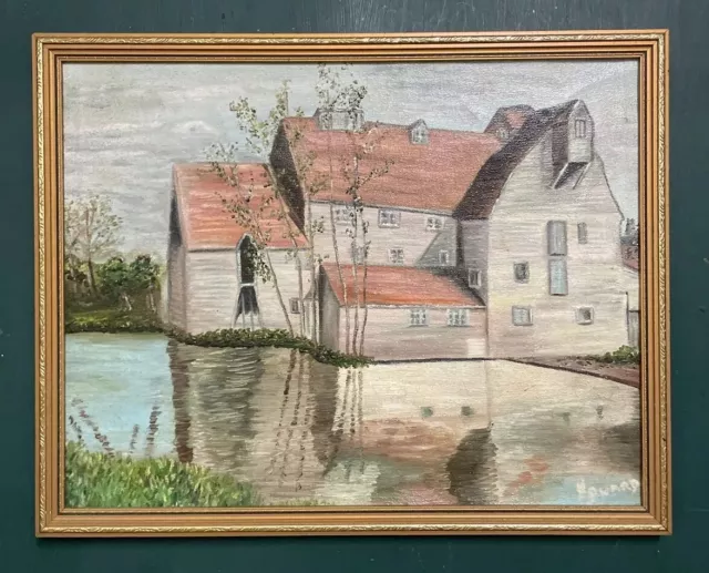 Original Mid Century French Impressionist Oil On Board Painting, Signed