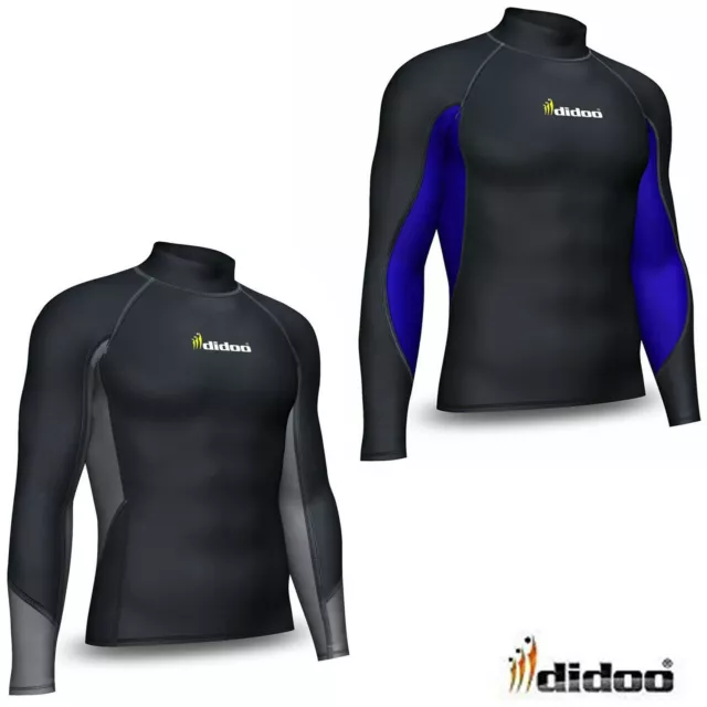 DIDOO Mens Compression Base Layer Thermal Long Sleeve Running Gym Fit Sports Top