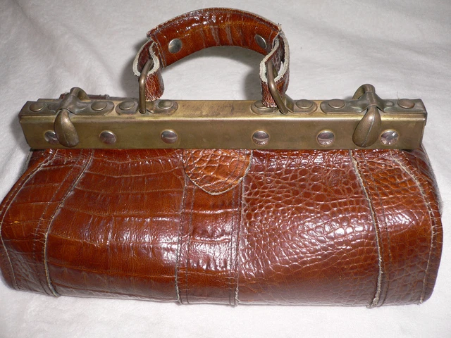 Arzttasche alter Arztkoffer -  Leder Tasche Arzt Koffer alt braun klein TOP