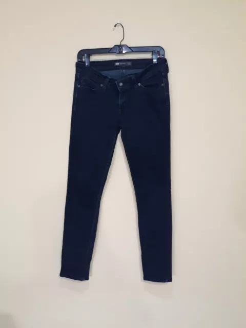 Levis Demi Curve Low Rise Skinny Jeans Dark Blue Stretch Womens 9 x 30.5 inseam