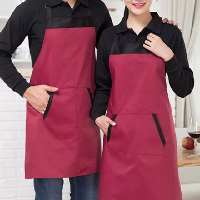 Womens Mens Chef Cooking Apron Kitchen Restaurant Cooking Bib Dress With Pockets