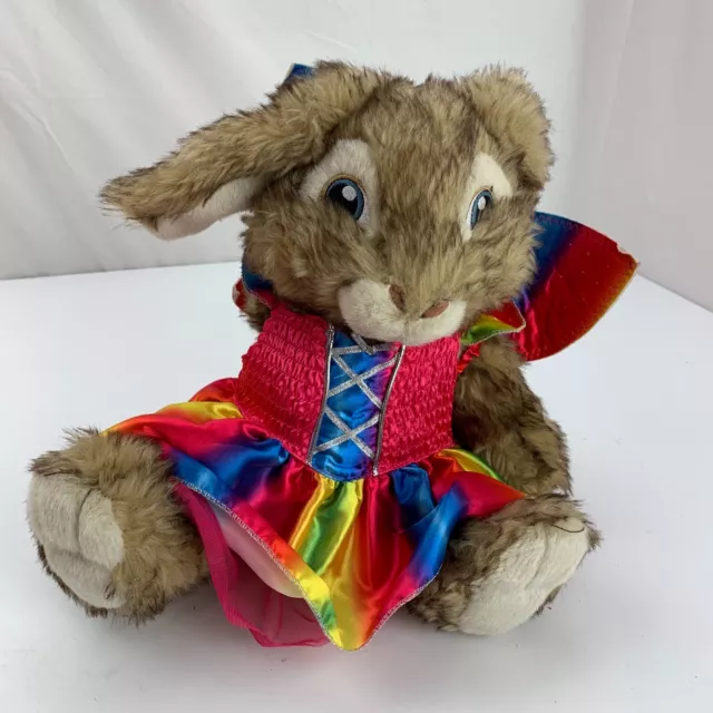 Hop The Movie Build A Bear 12" Plush Rabbit Winged Rainbow Dress Stuffed Toy