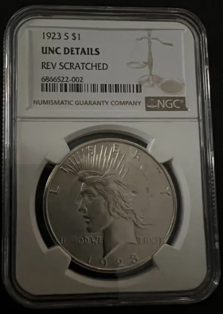 1923 S Ngc 💎💎Gem  Uncirculated Silver Peace Dollar Beautiful Coin