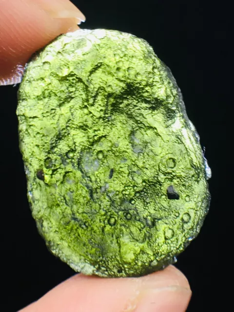 29Ct Meteorite Moldavite Green Impact Fragment Meteor Stone Space Asteroid+Coa