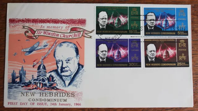 New Hebrides – 1966 Churchill Set on FDC – Nice Lot (Se8)