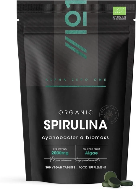 Sapi Ruminisa ORGANIC SPIRULINA 2000MG 300 Vegan Tablets Cold Pressed with No 1 count ...