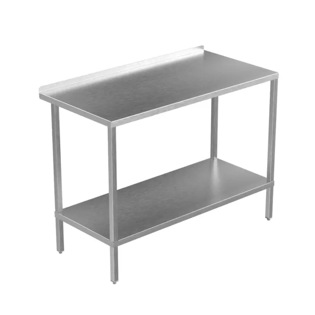 Stainless Steel Commercial Kitchen Table with Adjustable Catering Shelf