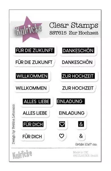 Kulricke Stempelset "Zur Hochzeit" Reverse Clear Stamp Motiv-Stempel