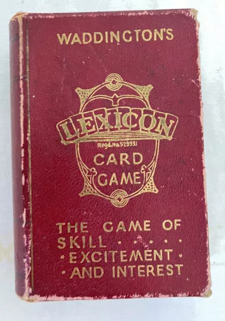 Antique Lexicon Playing Cards Original Box And Rules Waddingtons 1933 Z10 3