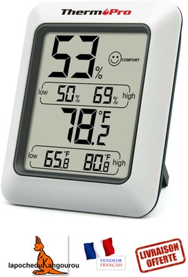 Thermopro Tp50 Hygrometre Numerique Thermometre Interieur Indicateur Humidite Eur 19 45 Picclick Fr