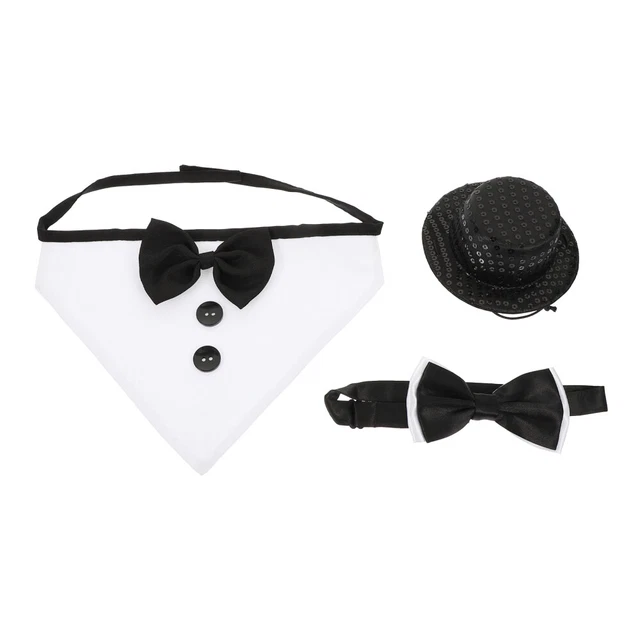 Sombreros para perro perros pequeños mascota perro cuello corbata triángulo poliéster novia