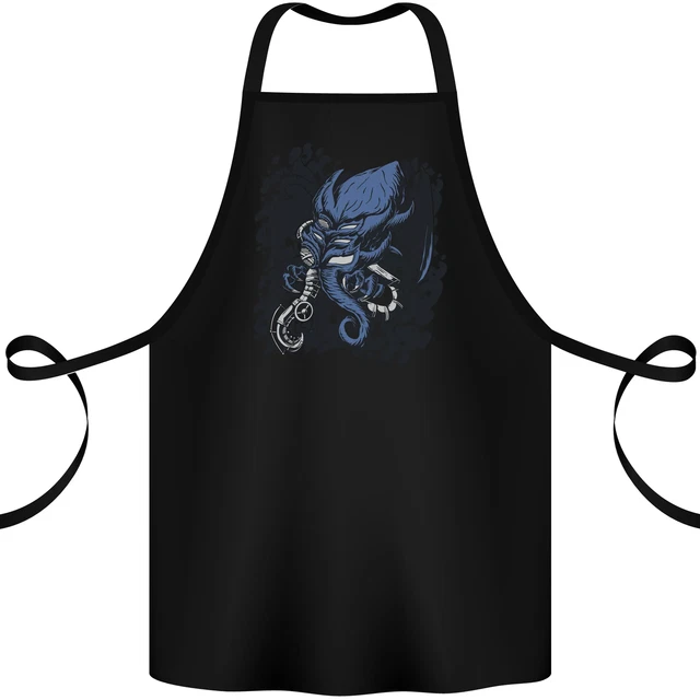 Cyberpunk Cthulhu Kraken Polpo Grembiule Cotone 100% Biologico