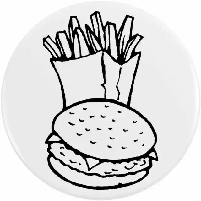 'Burger und Pommes' Pin Knopf-Abzeichen (BB014323)