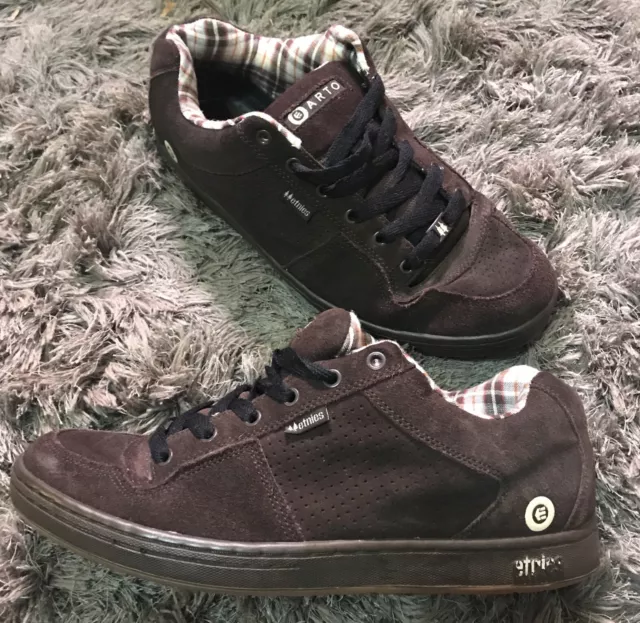 ETNIES ARTO SAARI US Mens 14 Brown With Plaid Heel and Tongue US 14 UK 13 Eur 48 102.35 PicClick