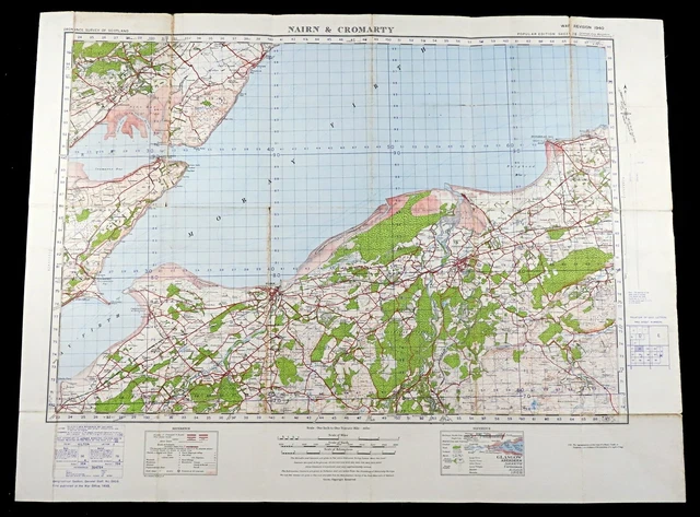WW2 MILITARY MAP Alston Nairn Cromarty Scotland British War Office ...