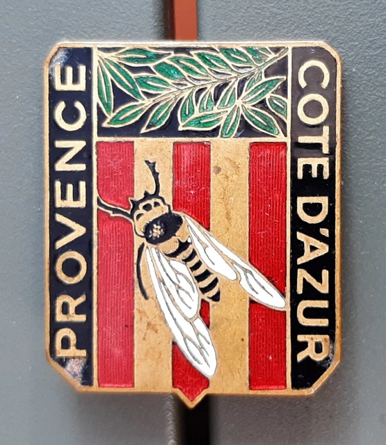 Broche Art Déco Drago Paris Nice Cigale émail - Vintage - En Cuivre Et émail (petits éclats)