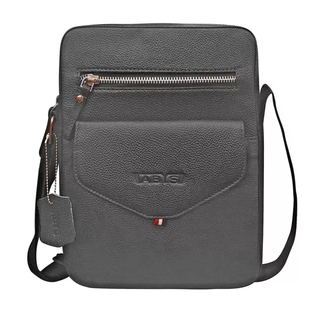 Unisexe Cuir Bride & Sac Bandoulière Messager Sac pour Hommes et Femmes Noir