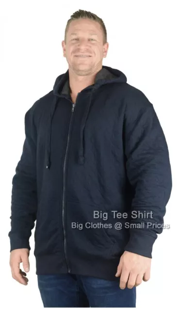 Big Mens Kam Deylon Quilt Effect Zip Up Hoodie Size 2XL 3XL 4XL 5XL 6XL 7XL 8XL