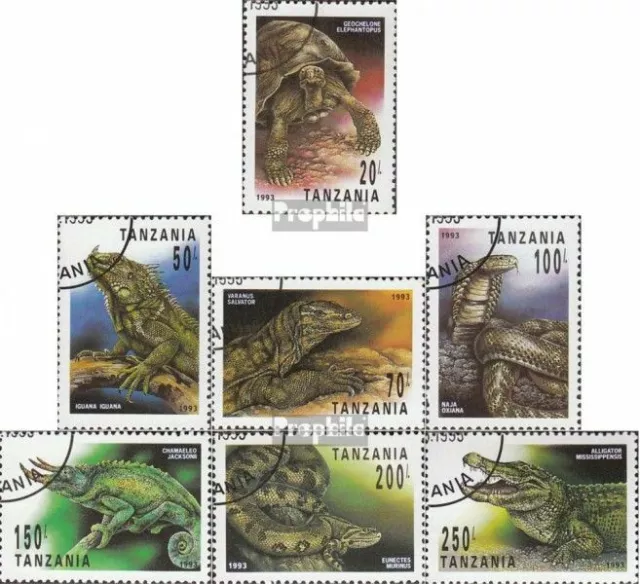 Tansania 1503-1509 (kompl.Ausg.) gestempelt 1993 Reptilien