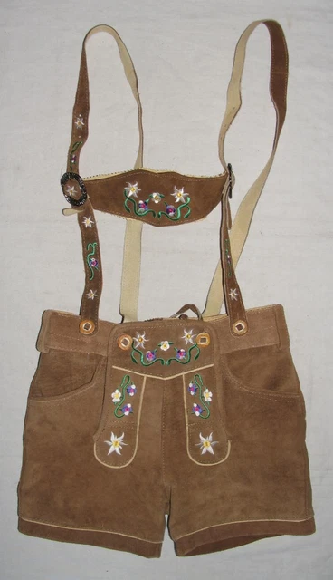 Corti " Gaudi " Donne- Trachten- Pantaloni IN Pelle/Pantaloni Costume Braun