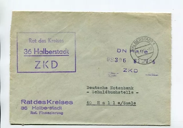 DDR Dienst ZKD Brief Halberstadt 6.9.66 Rat des Kreises