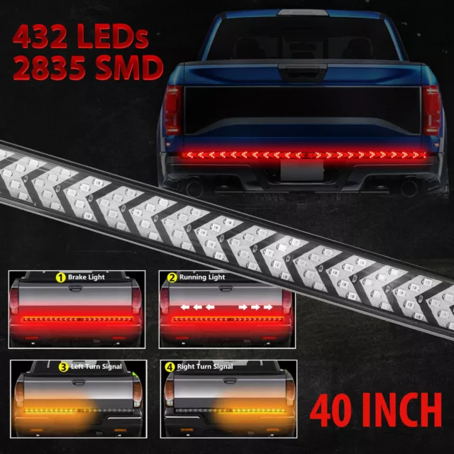 Camion 40 "LED Tailgate Strip Séquentiel Clignotant Frein Tail Reverse Light Bar