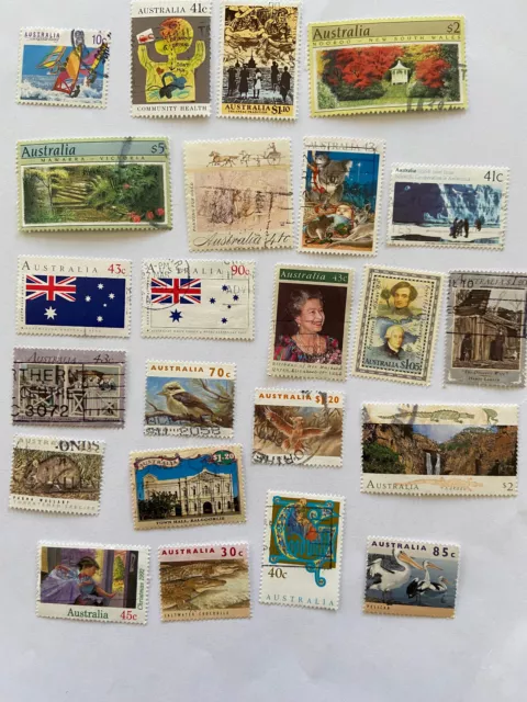 Australian stamps postally used. Selection of 38 stamps from 1990-2000