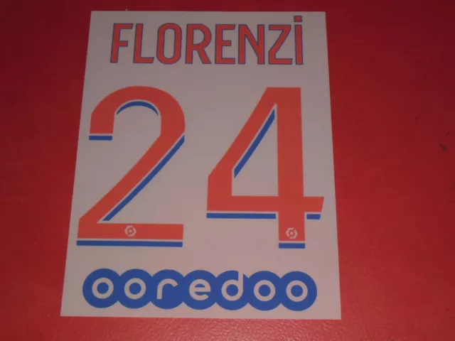 Name Set Flocage Officiel Florenzi Psg Away (Maillot Blanc) Ligue 1 2020/2021