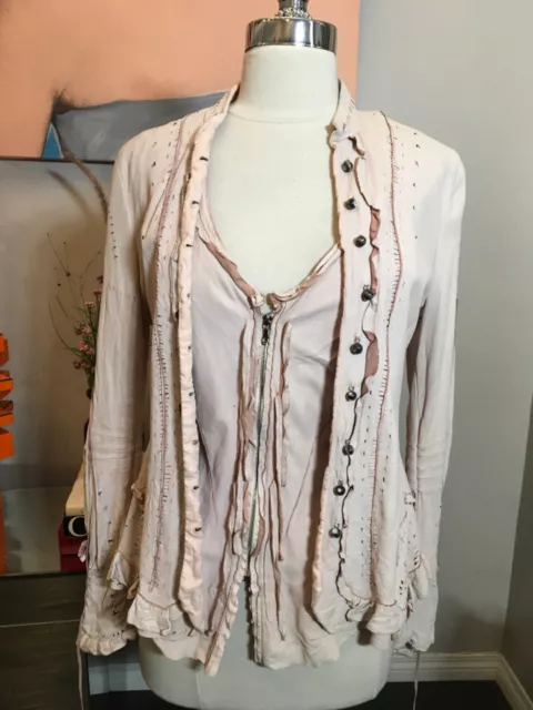 Nigel Preston Peach Leather Fringe Vest Jacket 2 Piece Set 2400-233-123119 Nigel Preston Peach Leather Fringe Vest Jacket 2 Piece Set 2400-233-123119