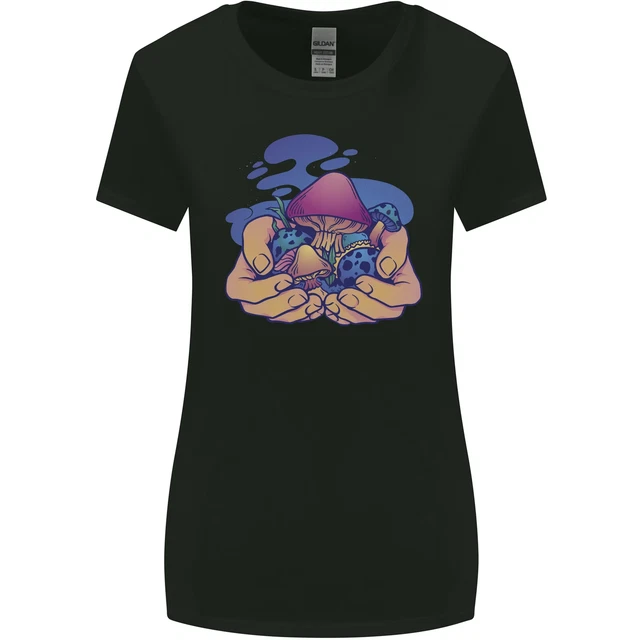 Magia Fungo Mani Mycology Trippy Donna più Ampia Taglio T-Shirt