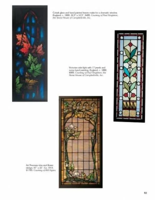 Antique Stained Glass Guide Book Windows Door Panel Design 3