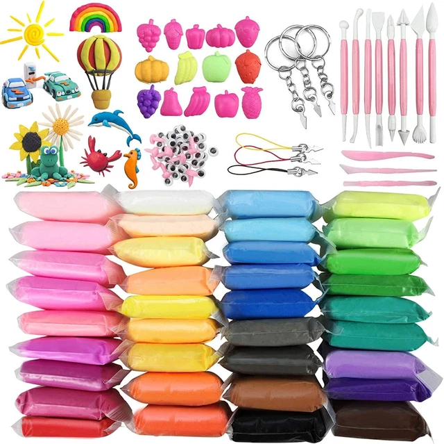 Kit de arcilla de modelado, arcilla creativa seca al aire para niños, 36 colores magia ultra ligera