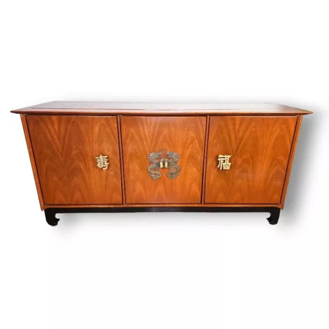 Vintage 1966 MCM Ming Style Chinese Credenza Cabinet