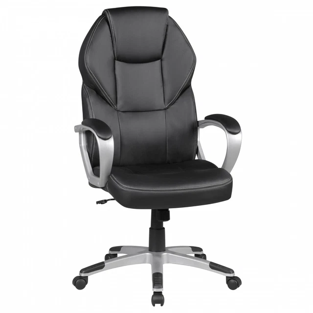 Silla de oficina FineBuy negra silla de escritorio silla de jefe silla giratoria silla de oficina NUEVA