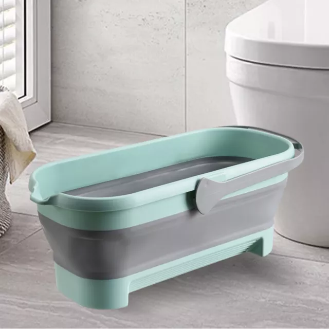 Rectangular Foldable Mop Bucket with Handle Large Capacity for Kitchen Bathroom