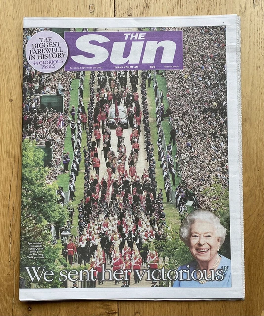 The sun uk newspaper queen elizabeth ii funeral 1926 2022 september