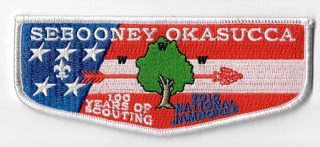 Boy Scout OA 260 Sebooney Okasucca Lodge 2010 National Jamboree White Bdr Flap