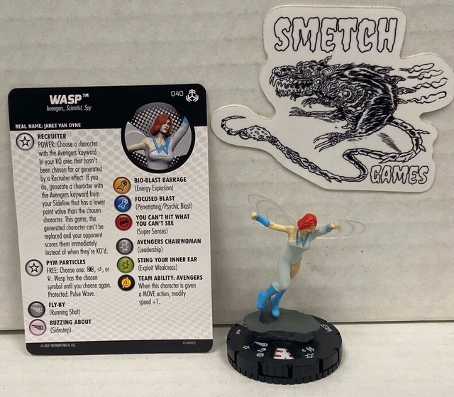 WOTR 040 Wasp Rare Figure Marvel Heroclix Avengers War of the Realms