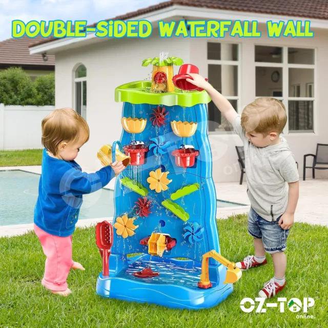 Kids Waterfall Wall Sand Pit Play Ground Activity Centre Playset Outdoor Toy