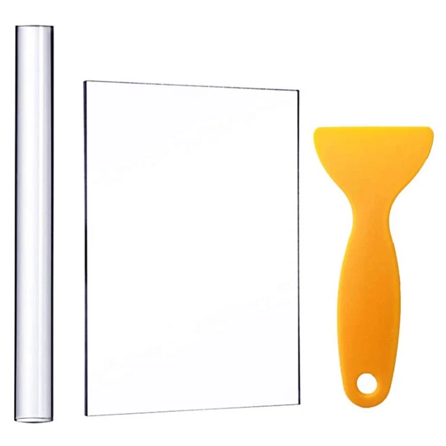 Set 4 Pezzi Per Argilla Acrilica - Rulli E Fogli Trasparenti Per Modellare E Scolpire