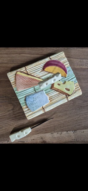 Ancien Plateau à Fromage En Céramique – Le Corbeau Et Le Renard – Vintage France
