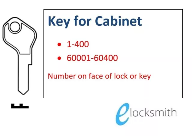 Key Cut to Code Number Fits Elitebuilt + others - Filing Cabinet Lock  FREE POST